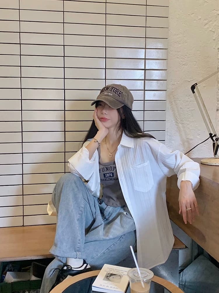 면 린넨 셔츠 여성 코트 여름 디자인 센스 작은 대중 얇은 스타일 아마 셔츠 오픈 가디건 질감 센스 맨위 상세 이미지 23