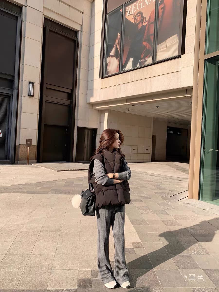 lilylikes 아래 면화 의류 작은 유럽 패키지 새로운 한국 스타일 루즈핏 스탠드 칼라 워싱 고급 빗질된 면 베스트 여성 코트 상세 이미지 4