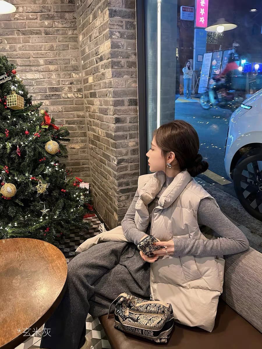 lilylikes 아래 면화 의류 작은 유럽 패키지 새로운 한국 스타일 루즈핏 스탠드 칼라 워싱 고급 빗질된 면 베스트 여성 코트 상세 이미지 5