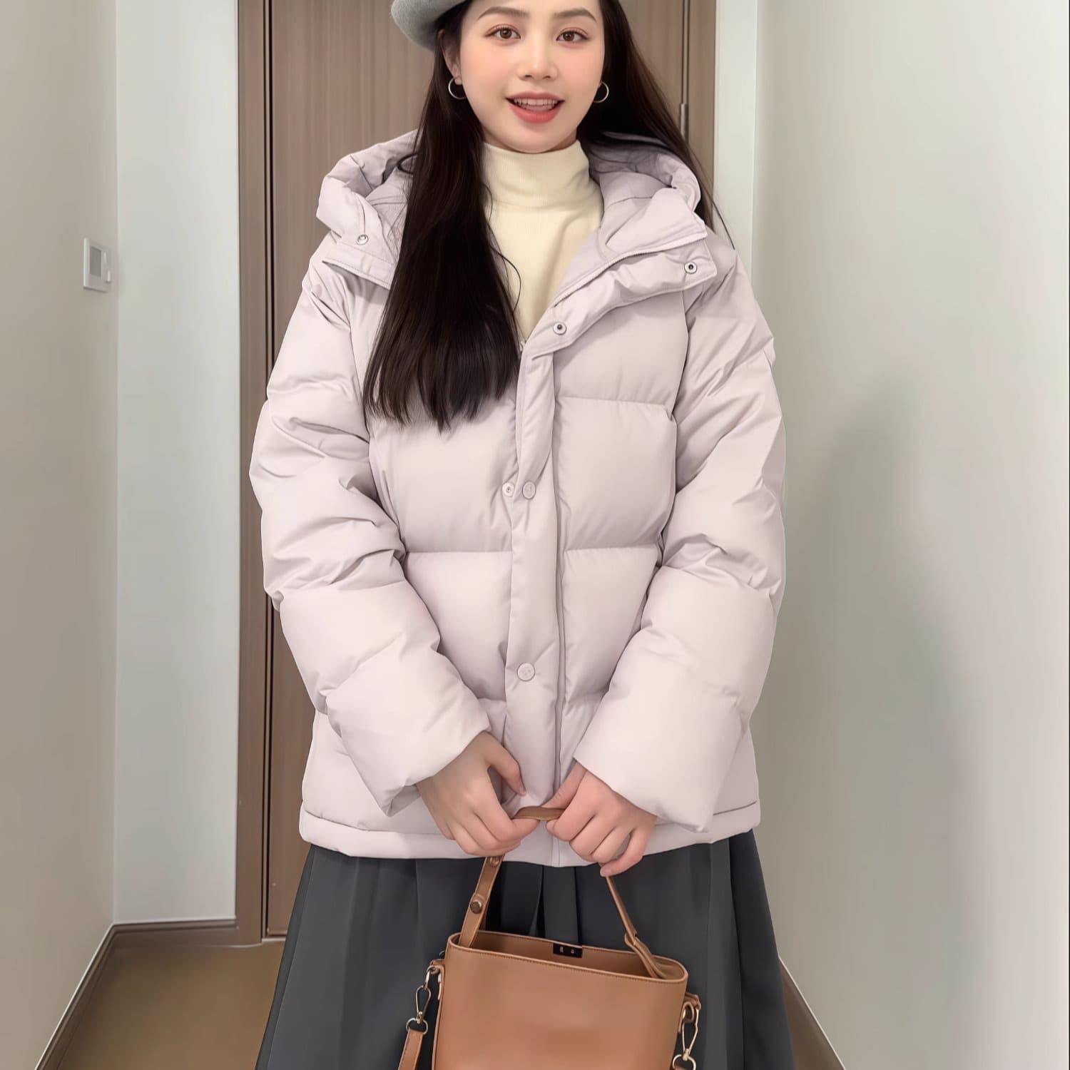 슈퍼 잘 생긴 작은 키 다운 재킷 여성 짧은 2026 새로운 학원 스타일 면 의류 두꺼운 패딩 재킷 겨울 외부 이미지 2