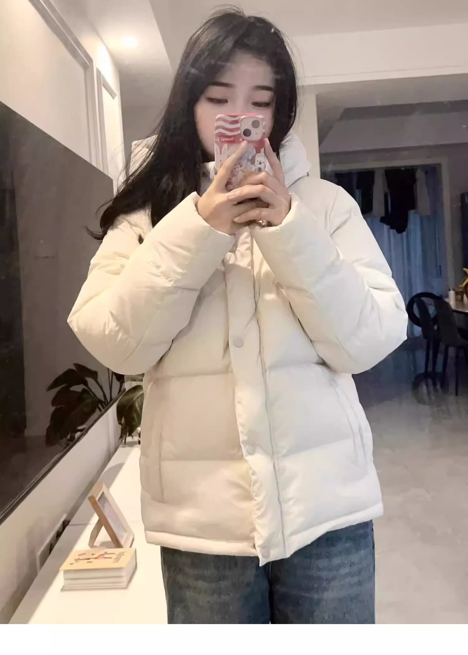 슈퍼 잘 생긴 작은 키 다운 재킷 여성 짧은 2026 새로운 학원 스타일 면 의류 두꺼운 패딩 재킷 겨울 외부 이미지 4