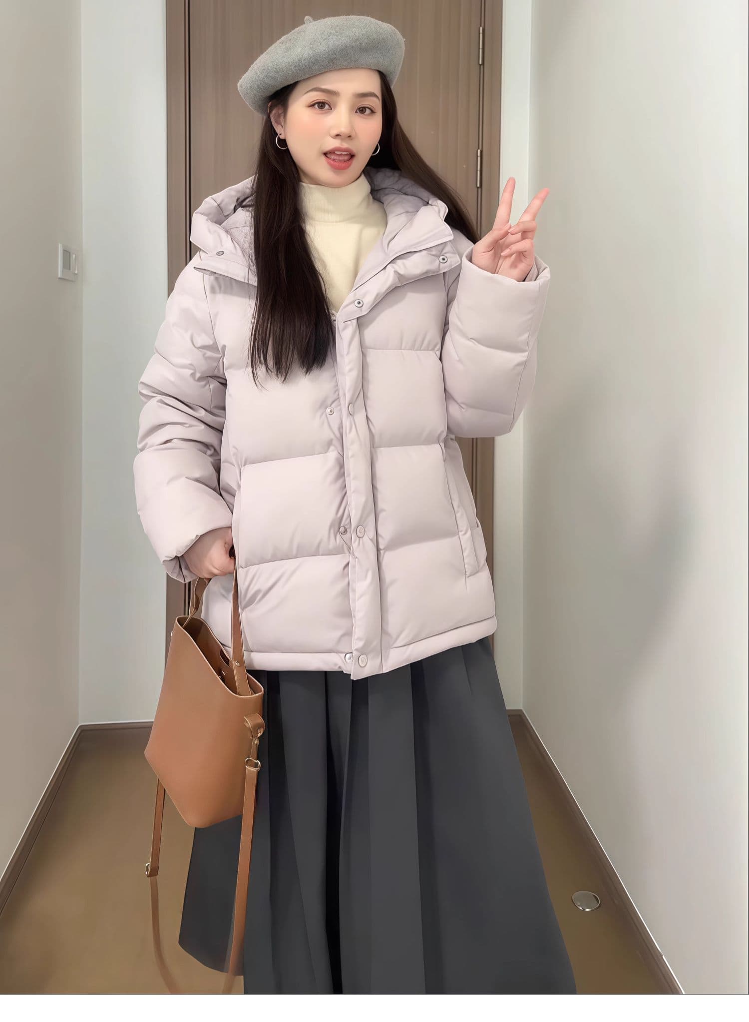 슈퍼 잘 생긴 작은 키 다운 재킷 여성 짧은 2026 새로운 학원 스타일 면 의류 두꺼운 패딩 재킷 겨울 외부 상세 이미지 10