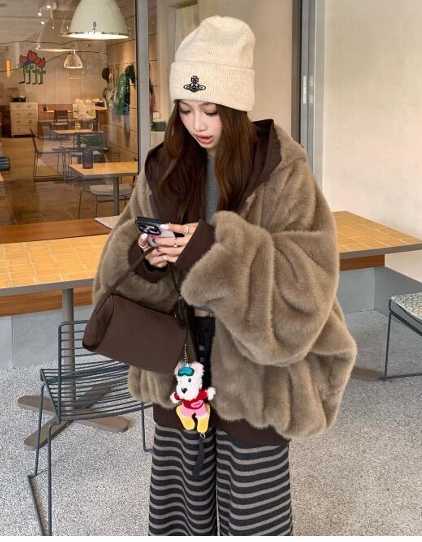 눈 국가 따뜻한 겨울 양면 착용 무거운 두꺼운 좌 산 조각 워싱 면 의류 재킷 재킷 수달 털 다용도 여성 상세 이미지 8
