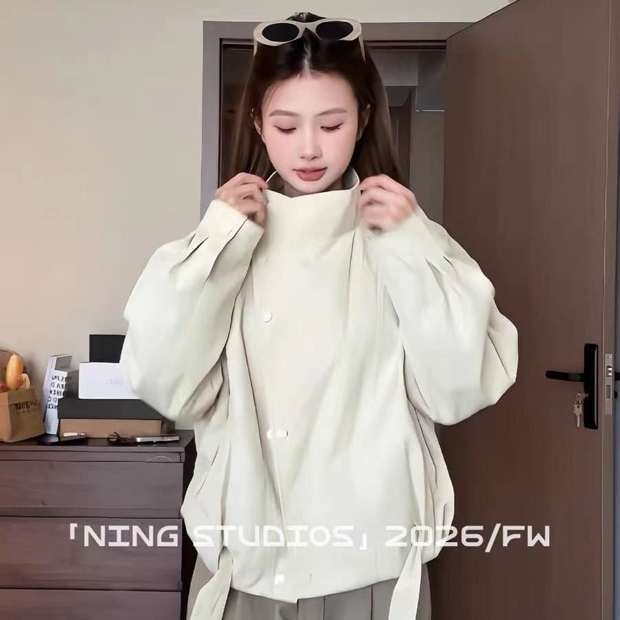 유럽 상품 쇼트 스타일 워크웨어 바람막이 여성 코트 2026 가을 새로운 디자인 센스 다용도 캐주얼 재킷 켜기 이미지 5