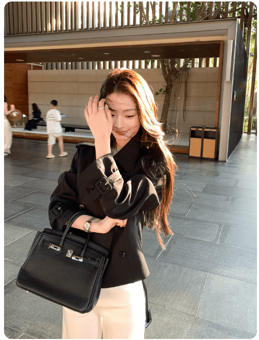 pusumede 수 있습니다. 철거 벨트 소매 袢 디자인 센스 폴로 칼라 쇼트 스타일 바람막이 여성 품격 긍정적 인 어깨 작은 상세 이미지 4