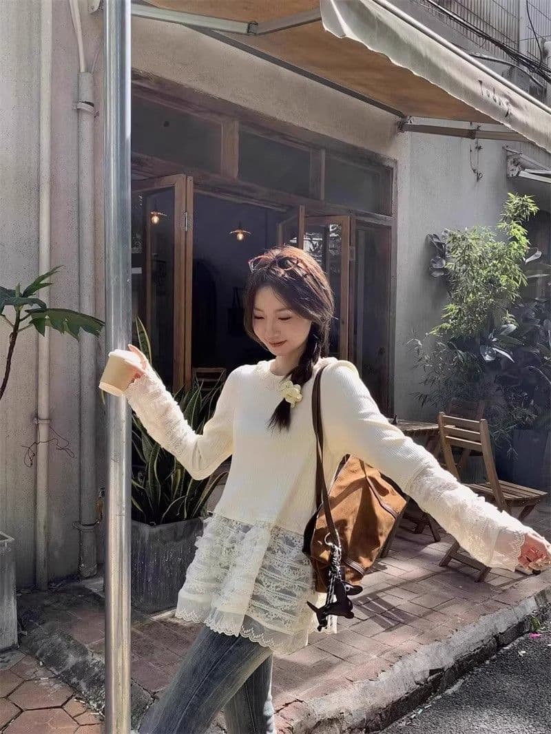 원본 솜씨 2026 불규칙 레이스 조각 기본 셔츠 드레스 스택 착용 여성 인사이드 가져 가라. 수 있습니다. 외출용 여성 상세 이미지 7