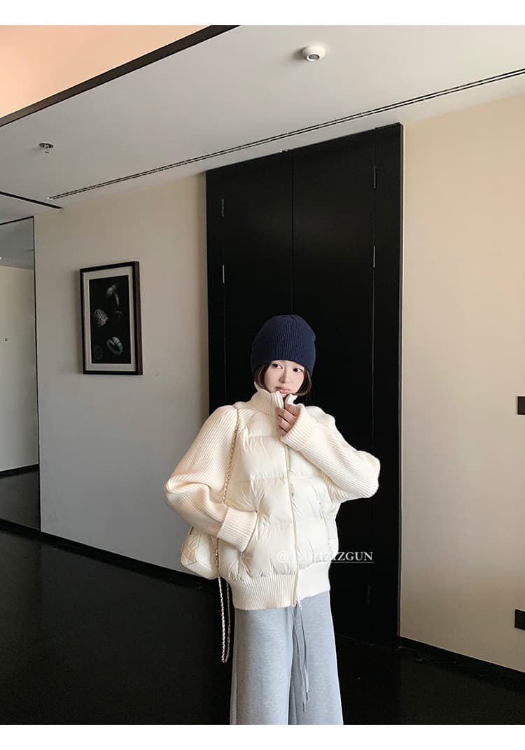 한 부서 슈퍼 잘 생긴 면 의류 여성 2026 새로운 겨울 니트 슬리브 면 옷 작은 키 목화 진딧물 두꺼운 겨울 의류 상세 이미지 15