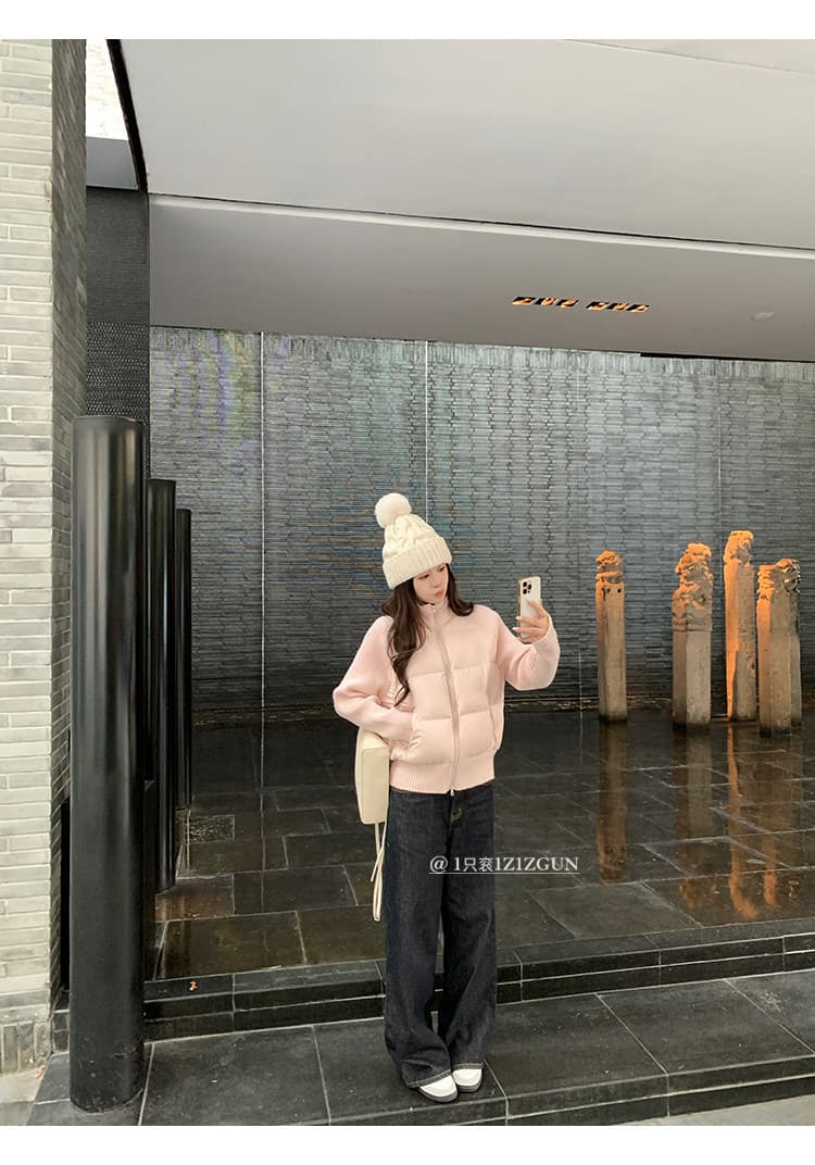 한 부서 슈퍼 잘 생긴 면 의류 여성 2026 새로운 겨울 니트 슬리브 면 옷 작은 키 목화 진딧물 두꺼운 겨울 의류 상세 이미지 19