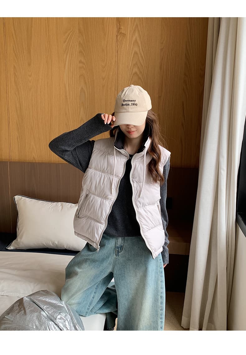 실사 한국 스타일 양면 착용 베스트 여성 짧은 조끼 가을 겨울 새로운 2026 루즈핏 고급 센스 작은 키 칸 상세 이미지 27