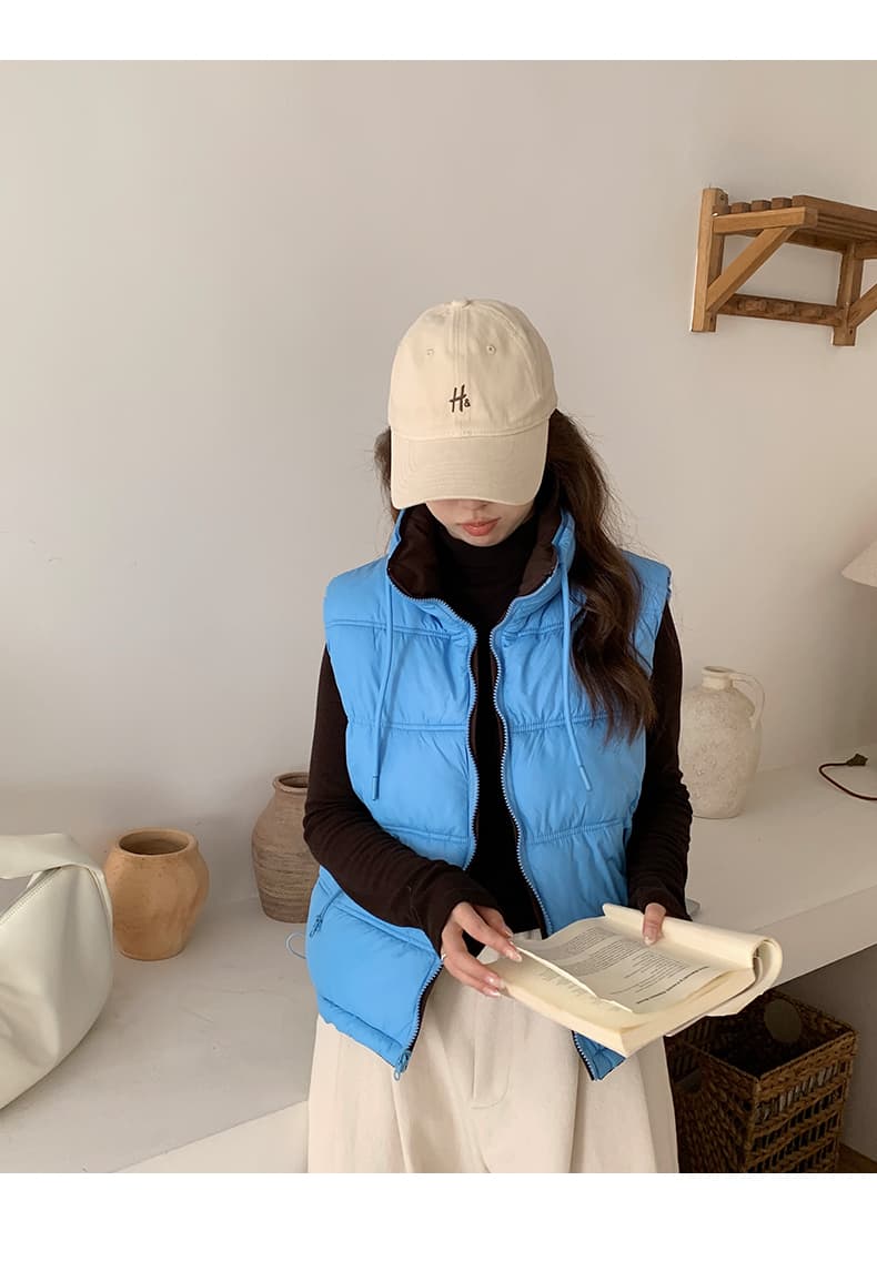 실사 한국 스타일 양면 착용 베스트 여성 짧은 조끼 가을 겨울 새로운 2026 루즈핏 고급 센스 작은 키 칸 상세 이미지 54