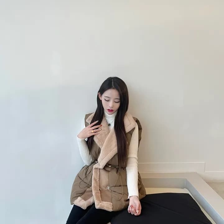 양털 패치워크 다운 코튼 베스트 여성 겨울 새로운 폭발 루즈핏 두꺼운 조끼 조끼 자켓 상세 이미지 13