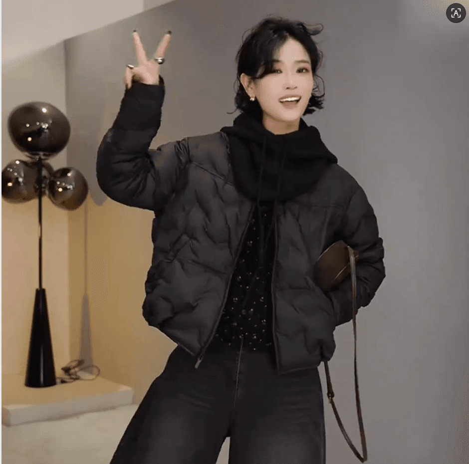 균열 십자가 발표하다 발표하다 눈 경계 마이크로 지방 빅 사이즈 여성 겨울 다용도 슬림해 보이는 스탠드 칼라 경량 아래 면화 의류