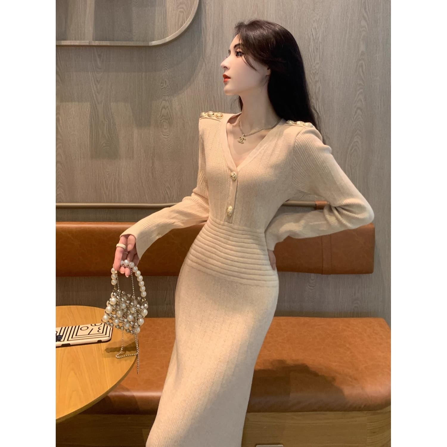 프랑스식 드레스 가을 의상 2026 새로운 여성 패션 품격 질감 고급 센스 작은 대중 디자인 작은 샤넬 스타일 치마 이미지 4
