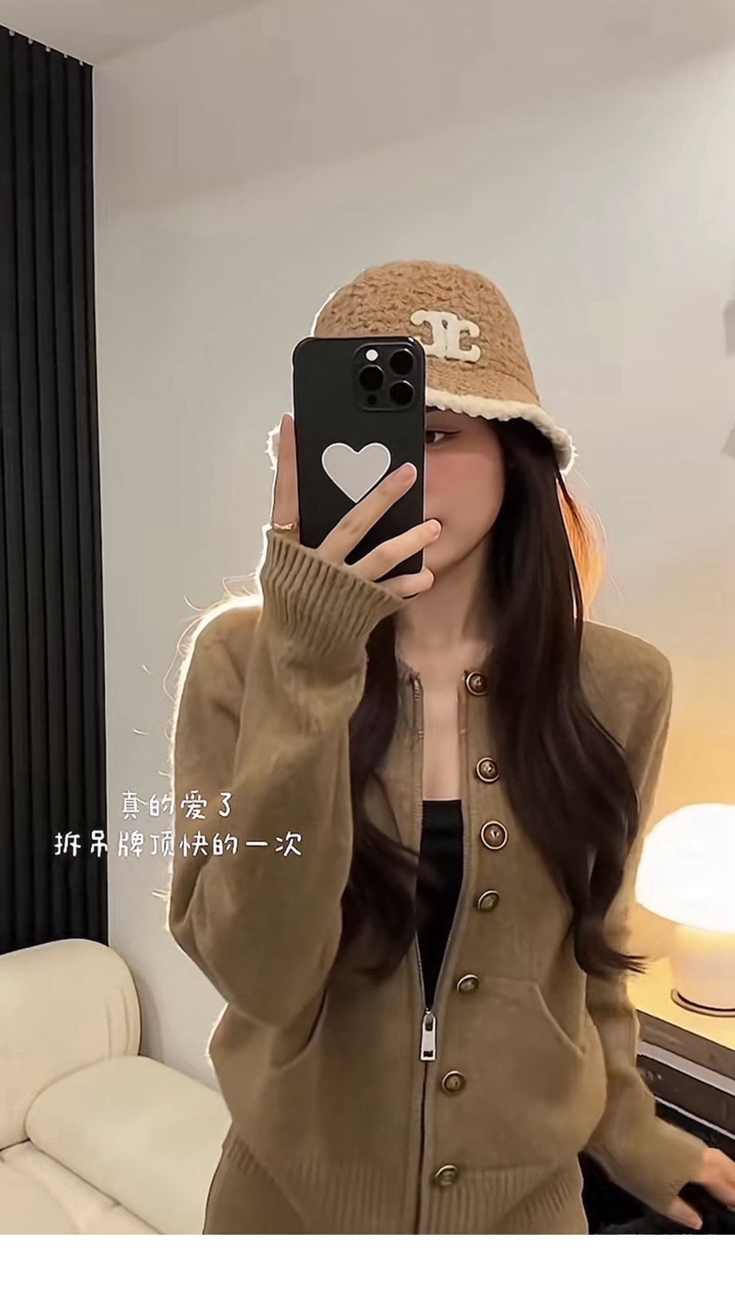 느슨함 센스 레트로 스타일 세트 가을 겨울 새로운 니트 지퍼 오픈 가디건 와이드 레그 팬츠 투피스 세트 품격 오래된 돈 바람 여성 상세 이미지 3