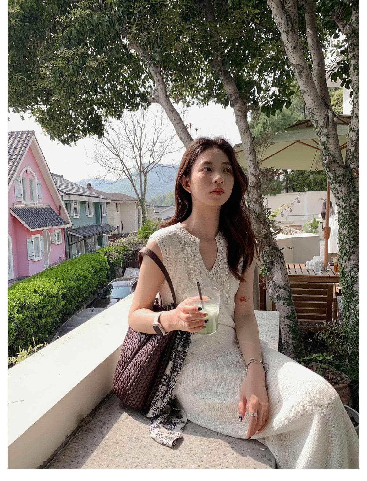 품격 작은 샤넬 스타일 보헤미안 휴가 디자인 센스 술 조끼 세트 여름 새로운 반신 스커트 투피스 세트 상세 이미지 23