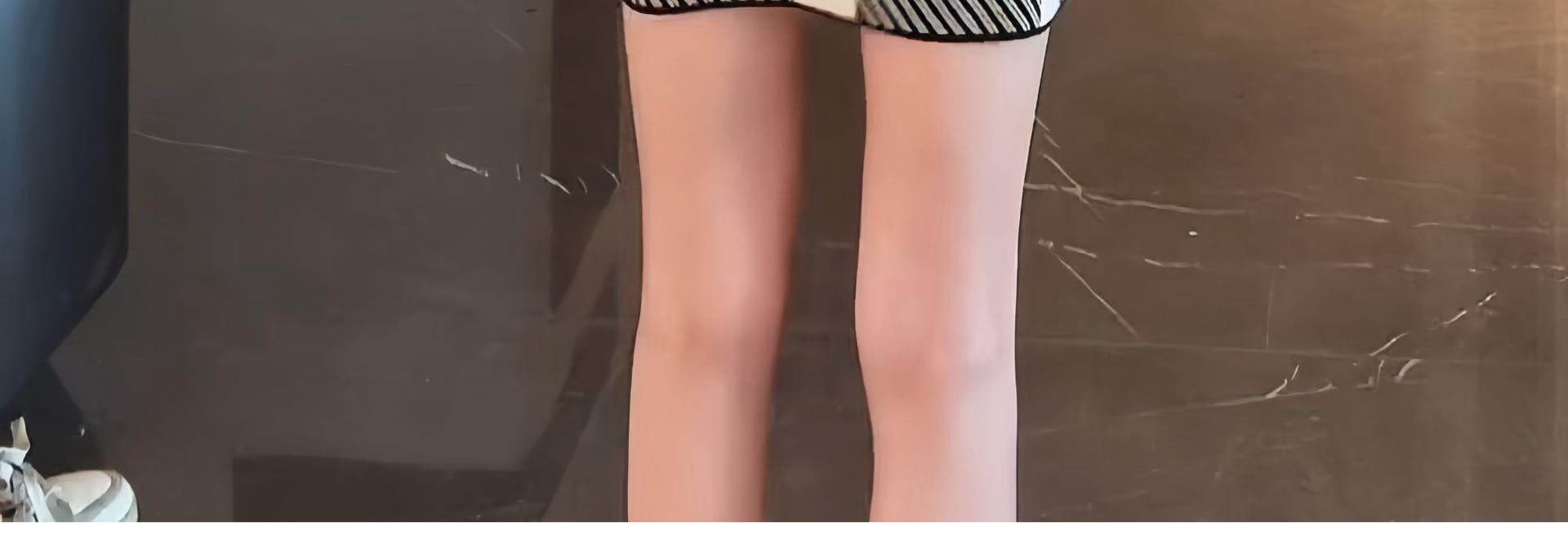 빛 럭셔리 고급 센스 품격 체크무늬 니트 원피스 여름 드레스 새로운 디자인 작은 대중 세련된 라운드 넥 반팔 여성 드레스 상세 이미지 15