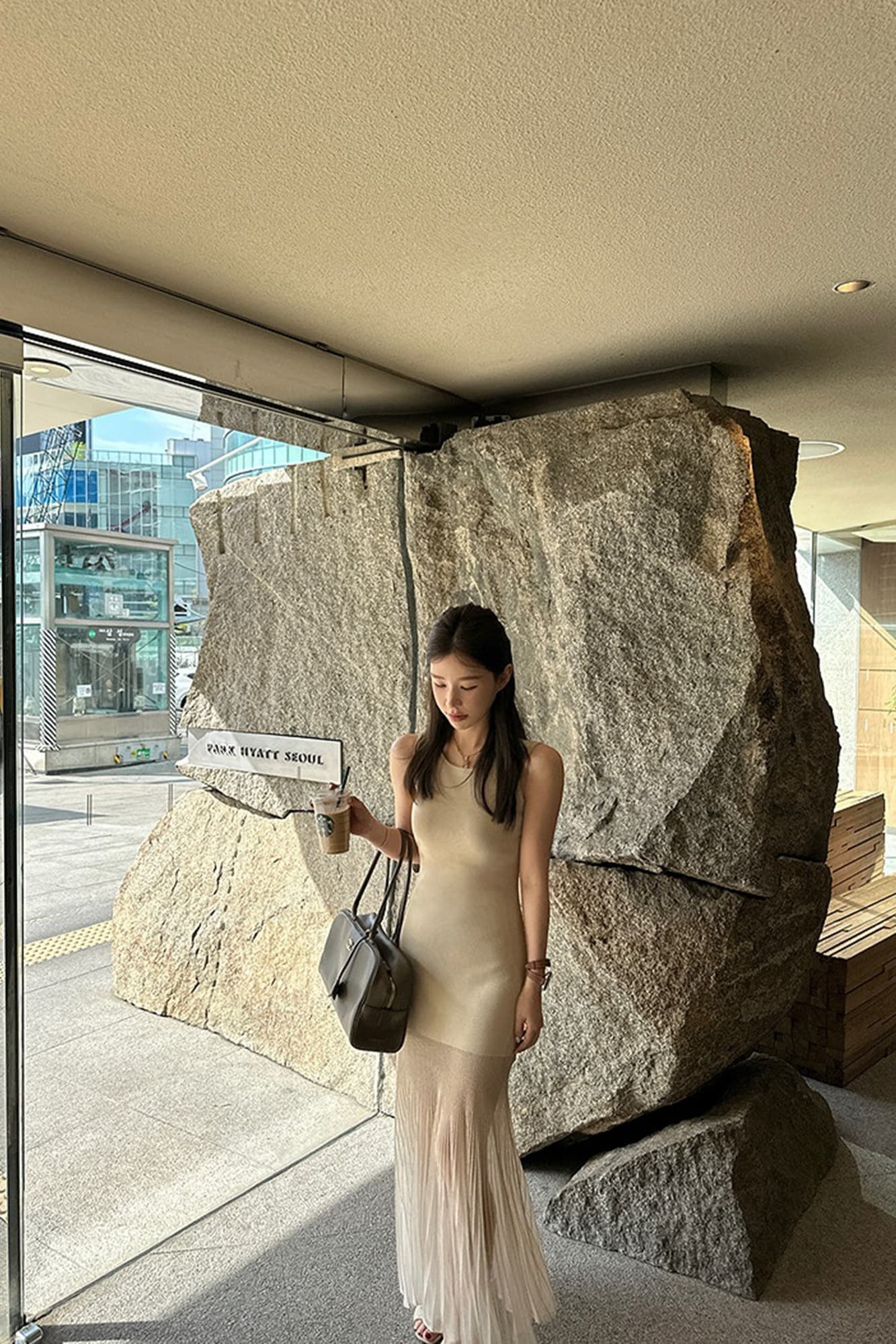 프랑스식 부드러운 바람 그라데이션 황색 민소매 여성 드레스 여름 새로운 고급 센스 허리 수축 큰 진자 조끼 스커트 이미지 6