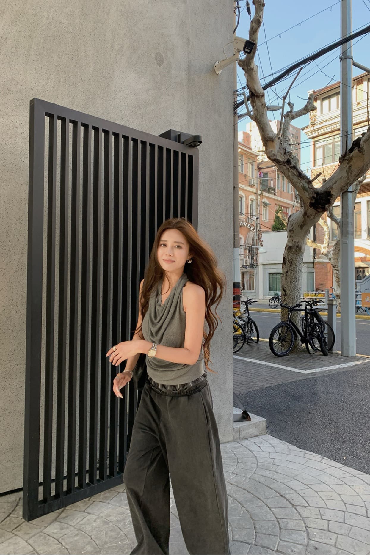 행침 목 흔들다 칼라 니트 조끼 여성 여름 새로운 민소매 백리스 몸매 가꾸기 슬림해 보이는 순수한 욕망 바람 품격 허리 수축 맨위 이미지 7