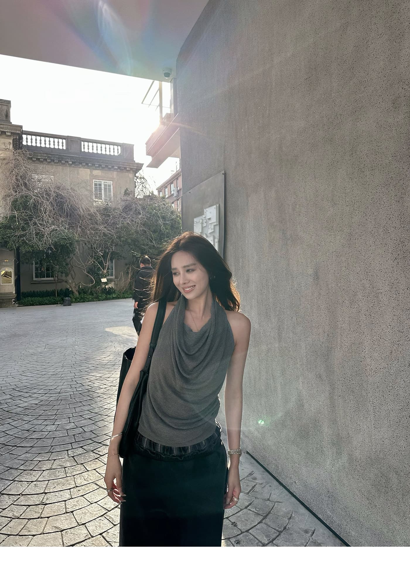 행침 목 흔들다 칼라 니트 조끼 여성 여름 새로운 민소매 백리스 몸매 가꾸기 슬림해 보이는 순수한 욕망 바람 품격 허리 수축 맨위 상세 이미지 8
