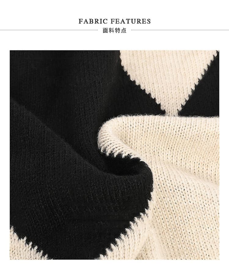작은 샤넬 스타일 로얄 자매 숙녀 고급 센스 링 그리드 스웨터 세트 가을 새로운 인어 꼬리 반신 스커트 니트 투피스 세트 상세 이미지 13
