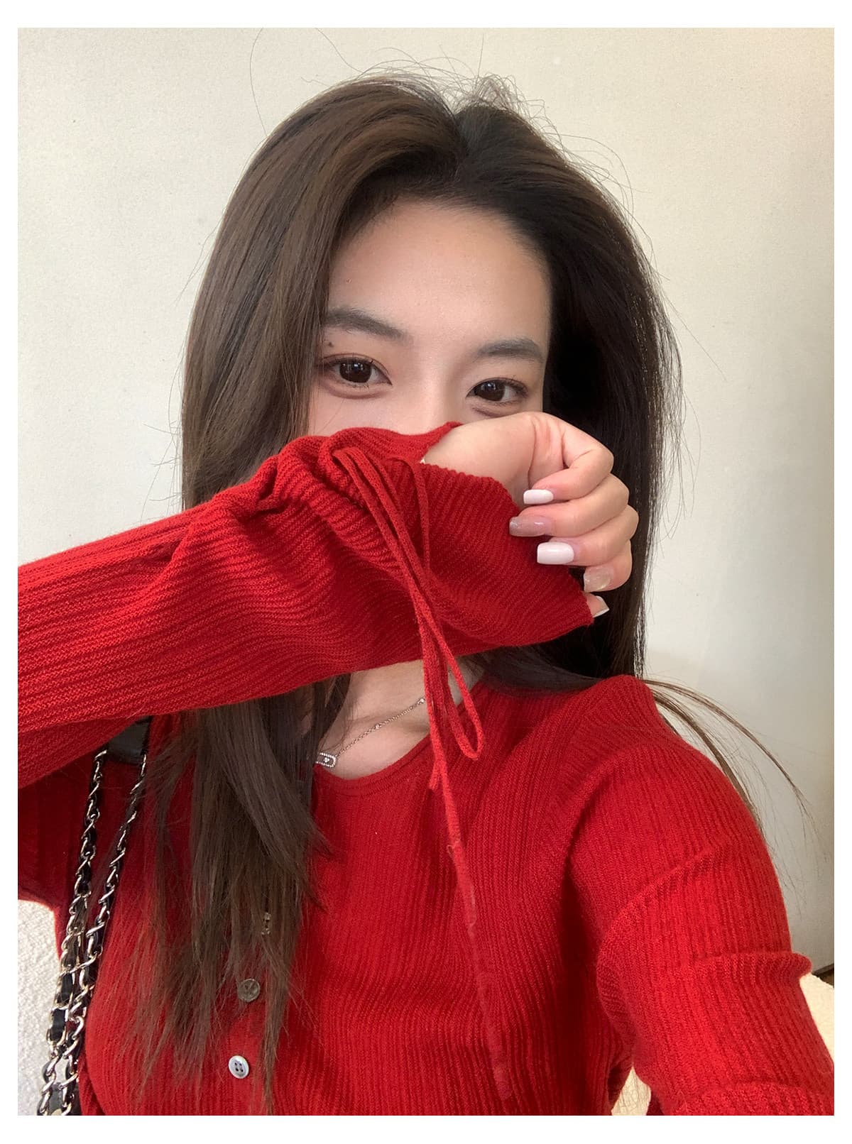 라운드 넥 니트 오픈 가디건 여성 가을 새로운 Chic 단추 디자인 센스 커프스 펌프 로프 몸매 가꾸기 슬림해 보이는 긴팔 맨위 상세 이미지 8