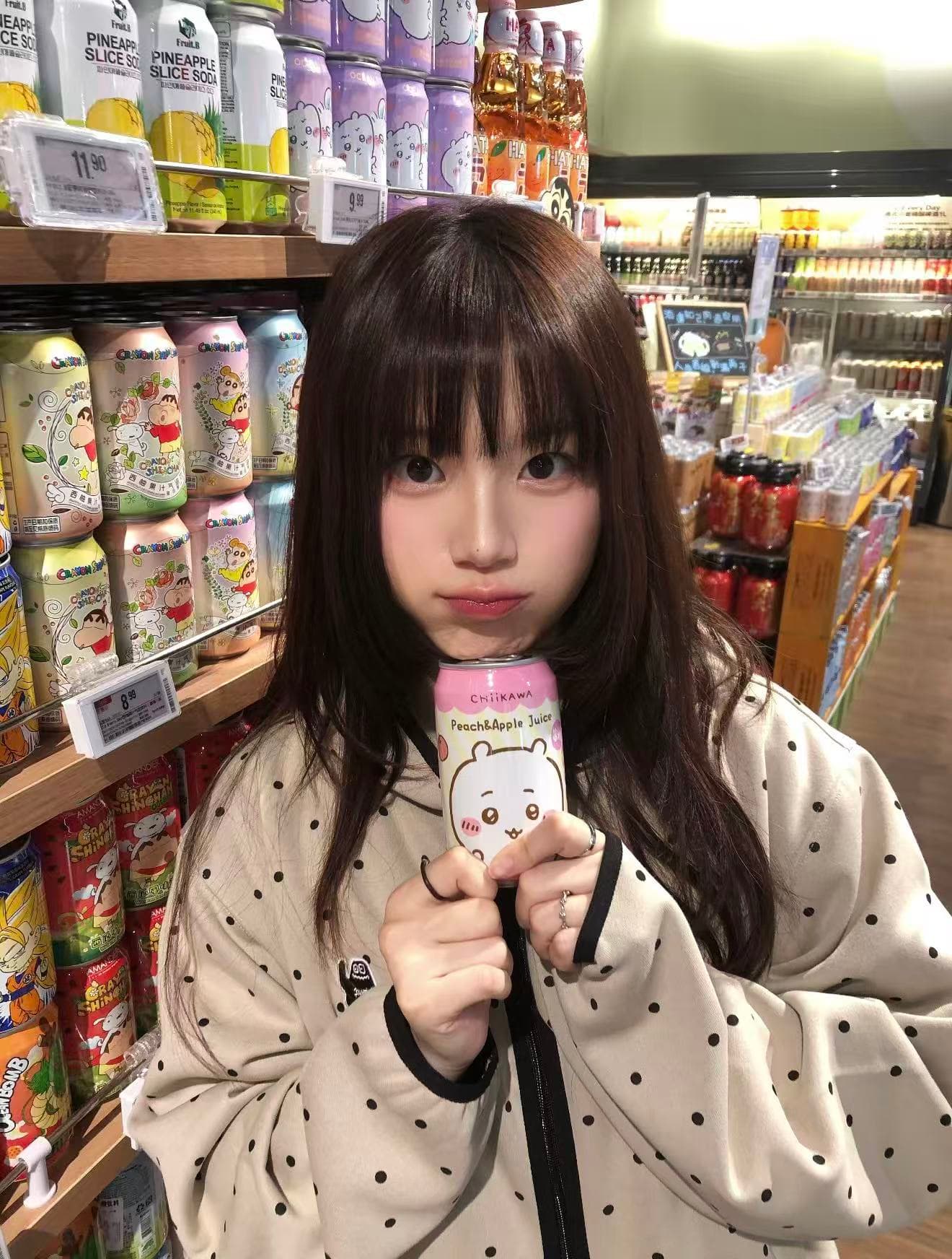 mysamesame26aw 도트 무늬 후드 오픈 가디건 남녀 루즈핏 명중 검은 색 테두리 자수 지퍼 캐주얼 후드티 재킷 이미지 2
