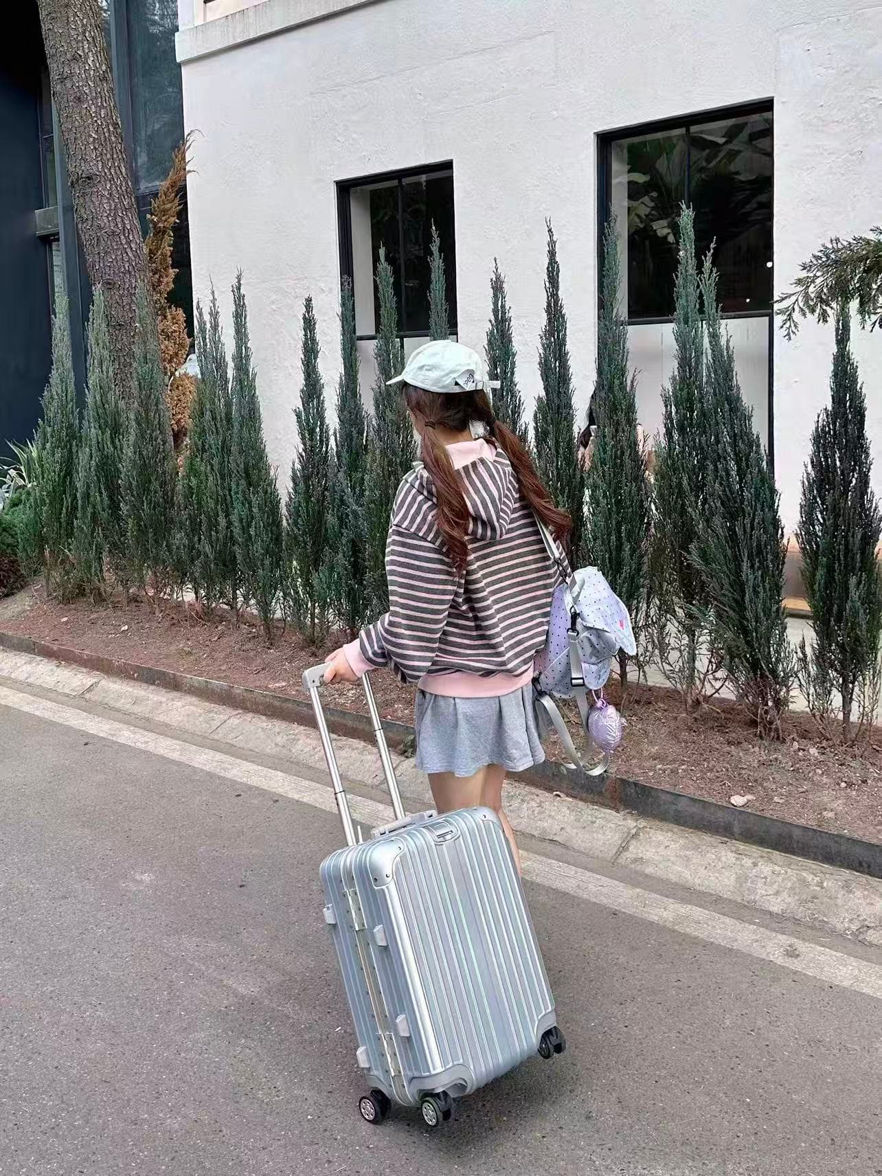 원본 느긋한 바람 스트라이프 후드 지퍼 오픈 가디건 후드티 2026 봄 가을 새로운 루즈핏 다용도 연령 감소 재킷 상세 이미지 2
