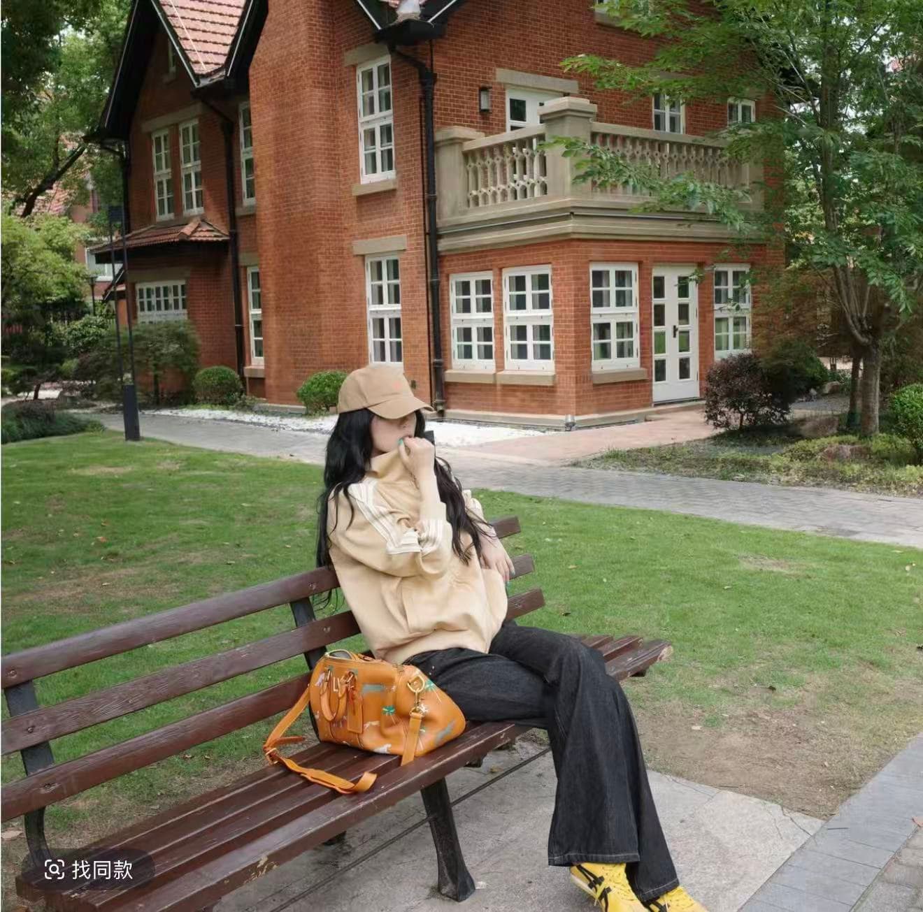 음과 천 골드 j 아름다움 숙박 대학교 아메리칸 레트로 재킷 루즈핏 느긋한 스웨이드 재킷 배색 스트라이프 이미지 4