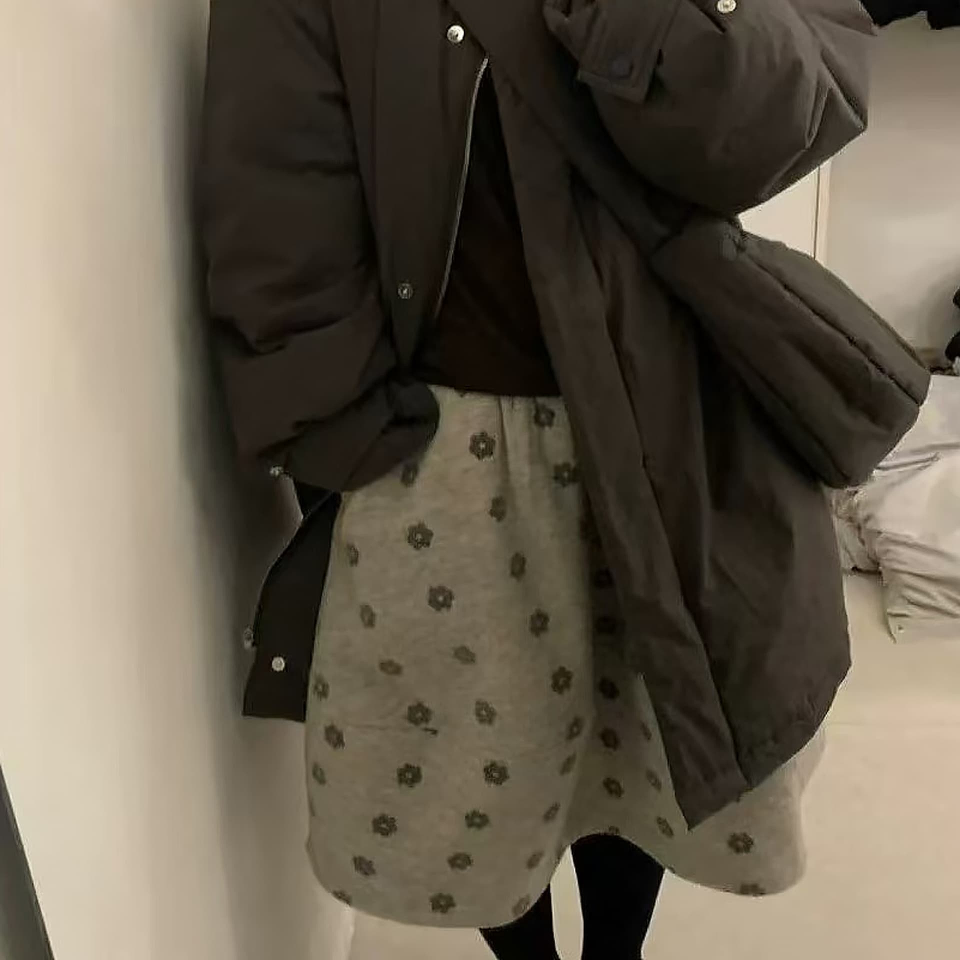 실사 한 부서 패션 연령 감소 레트로 반신 스커트 여성 하이웨이스트 한 마디 미니 스커트 슬림해 보이는 작은 키 다용도 꽃밭 치마 상세 이미지 9