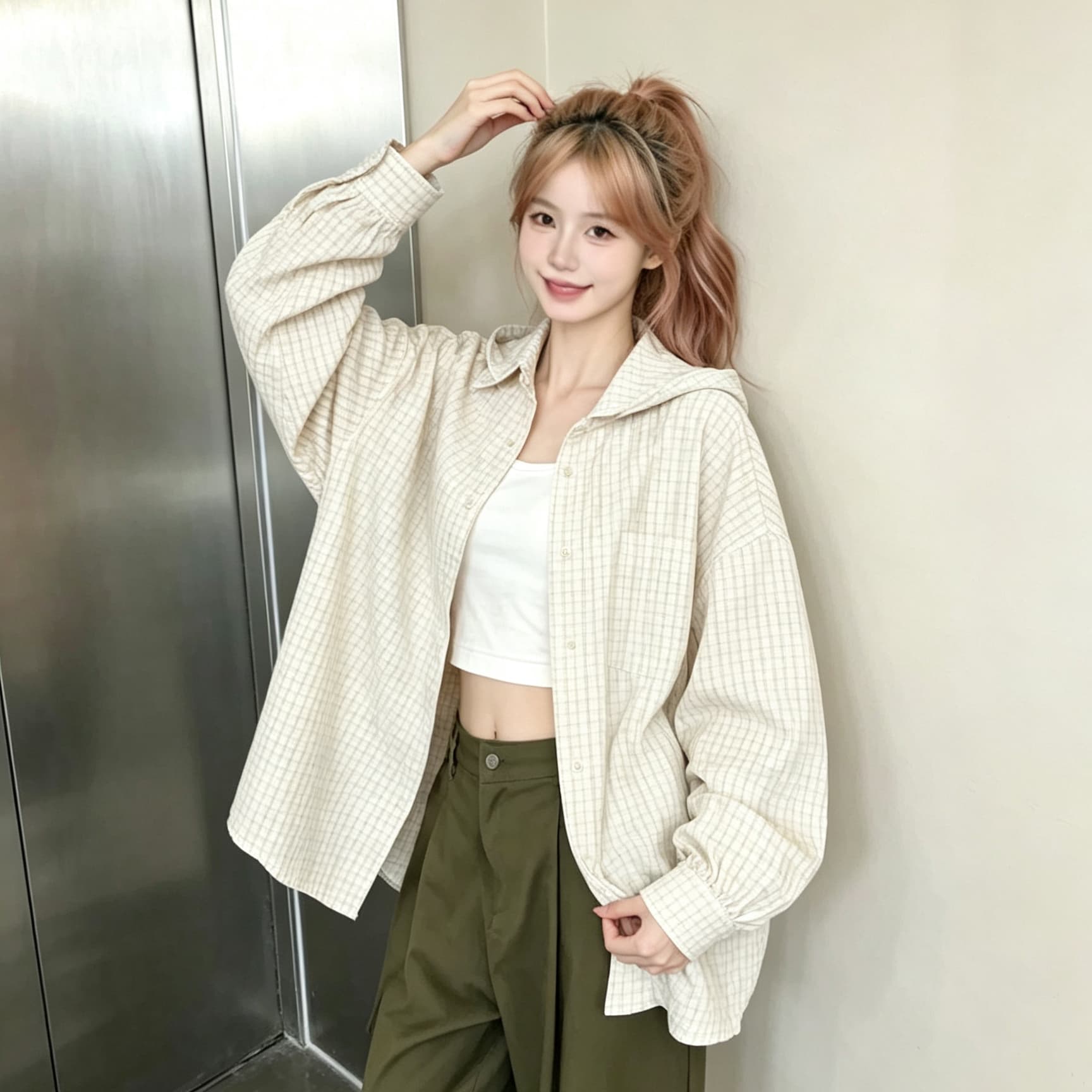 2026 가을 여성 코트 레트로 체크무늬 후드 자외선 차단 의류 여성 새로운 오픈 가디건 디자인 센스 루즈핏 슬림해 보이는 맨위 상세 이미지 3
