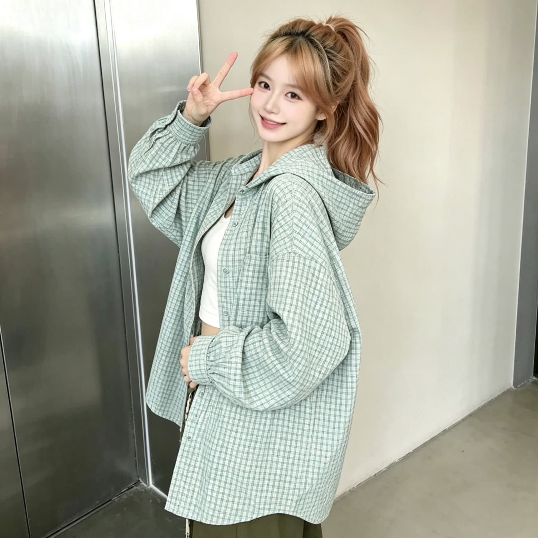 2026 가을 여성 코트 레트로 체크무늬 후드 자외선 차단 의류 여성 새로운 오픈 가디건 디자인 센스 루즈핏 슬림해 보이는 맨위 상세 이미지 5