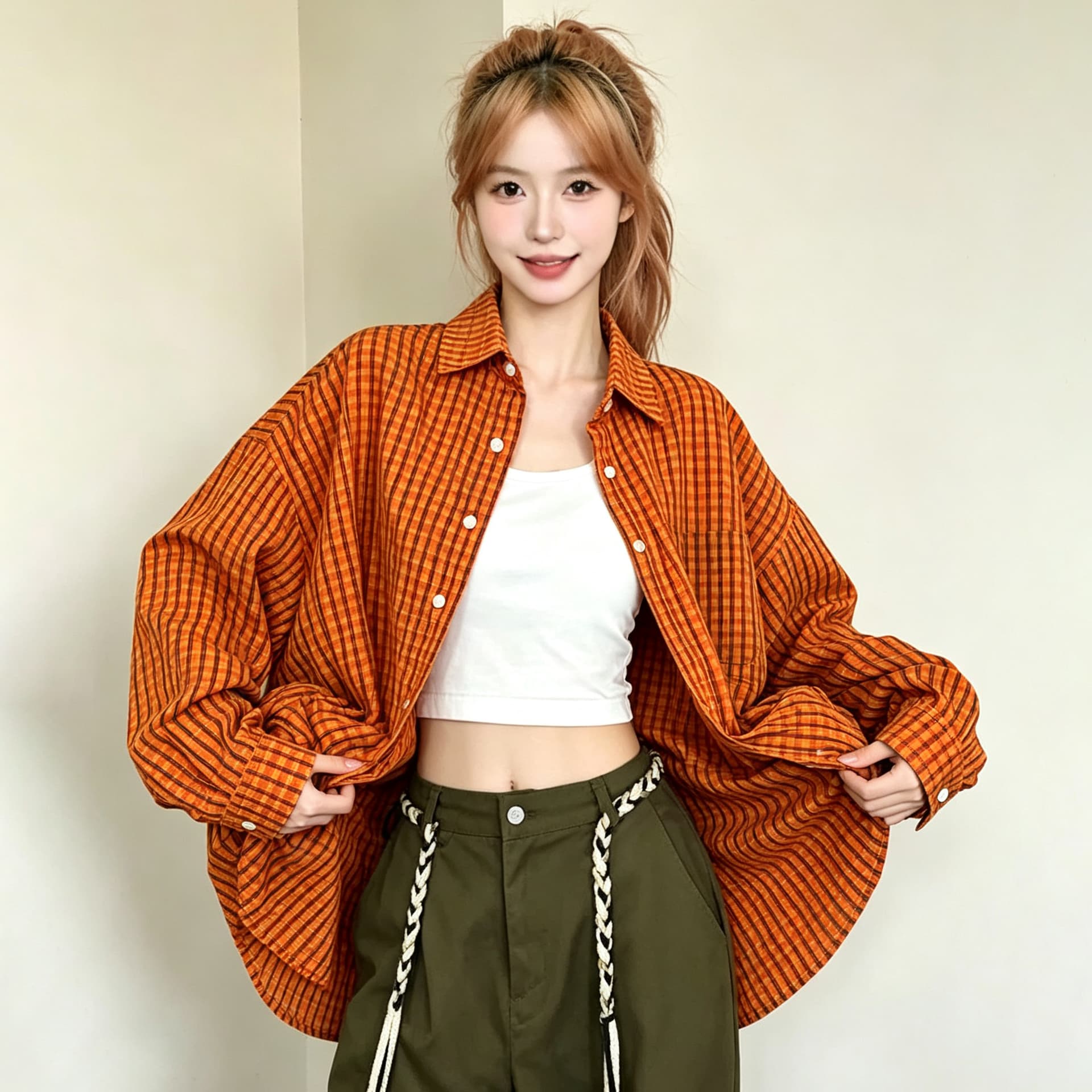스트라이프 체크무늬 여성 셔츠 2026 년 가을 새로운 긴팔 셔츠 출퇴근 고급 센스 빛 럭셔리 이른 가을 맨위 상세 이미지 7