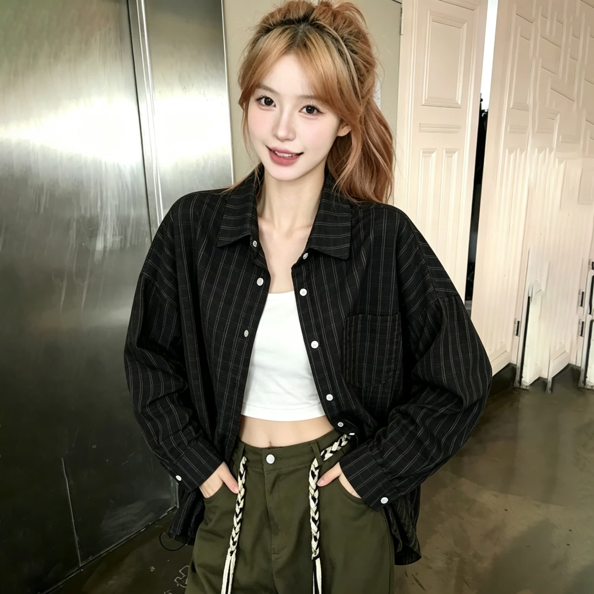 스트라이프 체크무늬 여성 셔츠 2026 년 가을 새로운 긴팔 셔츠 출퇴근 고급 센스 빛 럭셔리 이른 가을 맨위 상세 이미지 19