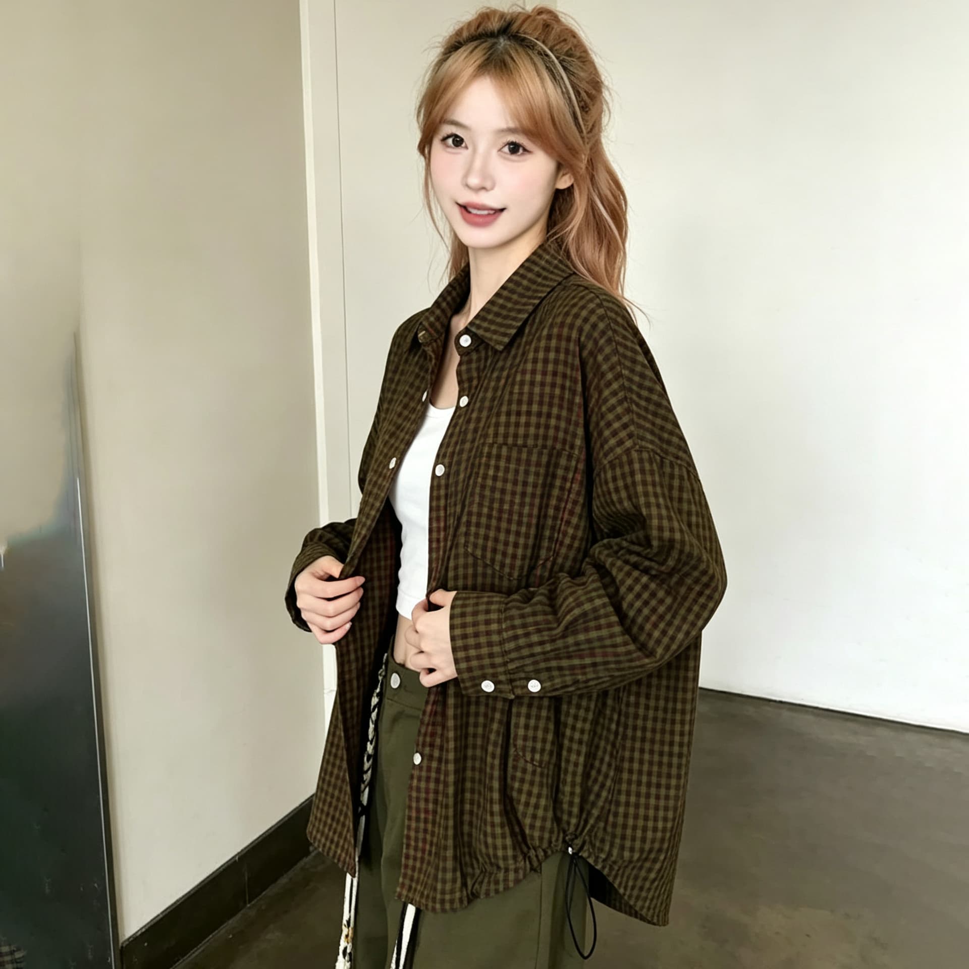 스트라이프 체크무늬 여성 셔츠 2026 년 가을 새로운 긴팔 셔츠 출퇴근 고급 센스 빛 럭셔리 이른 가을 맨위 상세 이미지 24