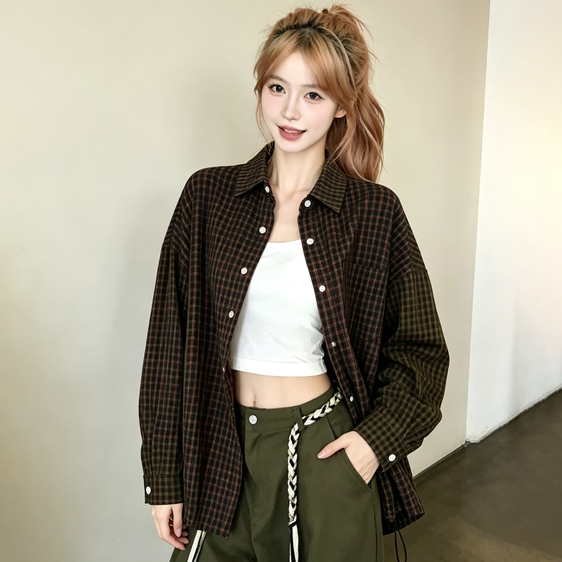 스트라이프 체크무늬 여성 셔츠 2026 년 가을 새로운 긴팔 셔츠 출퇴근 고급 센스 빛 럭셔리 이른 가을 맨위 상세 이미지 25
