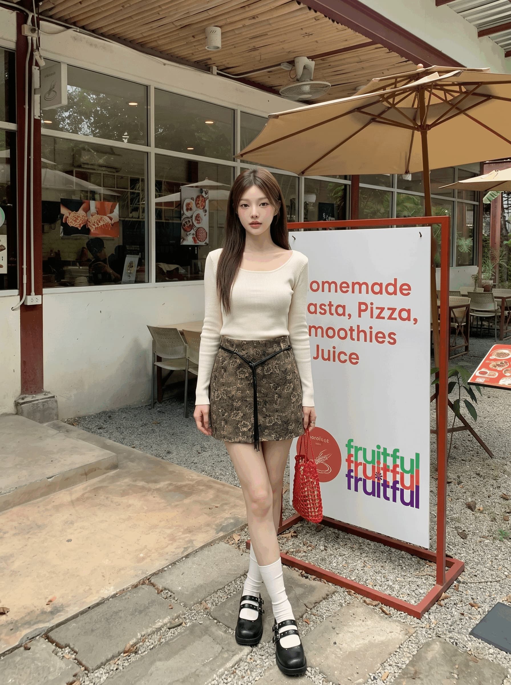 레트로 꽃무늬 타이트 스커트 가죽 스커트 반신 스커트 여성 2026 가을 겨울 새로운 세련된 다용도 한 마디 몸매 가꾸기 미니 스커트 이미지 2
