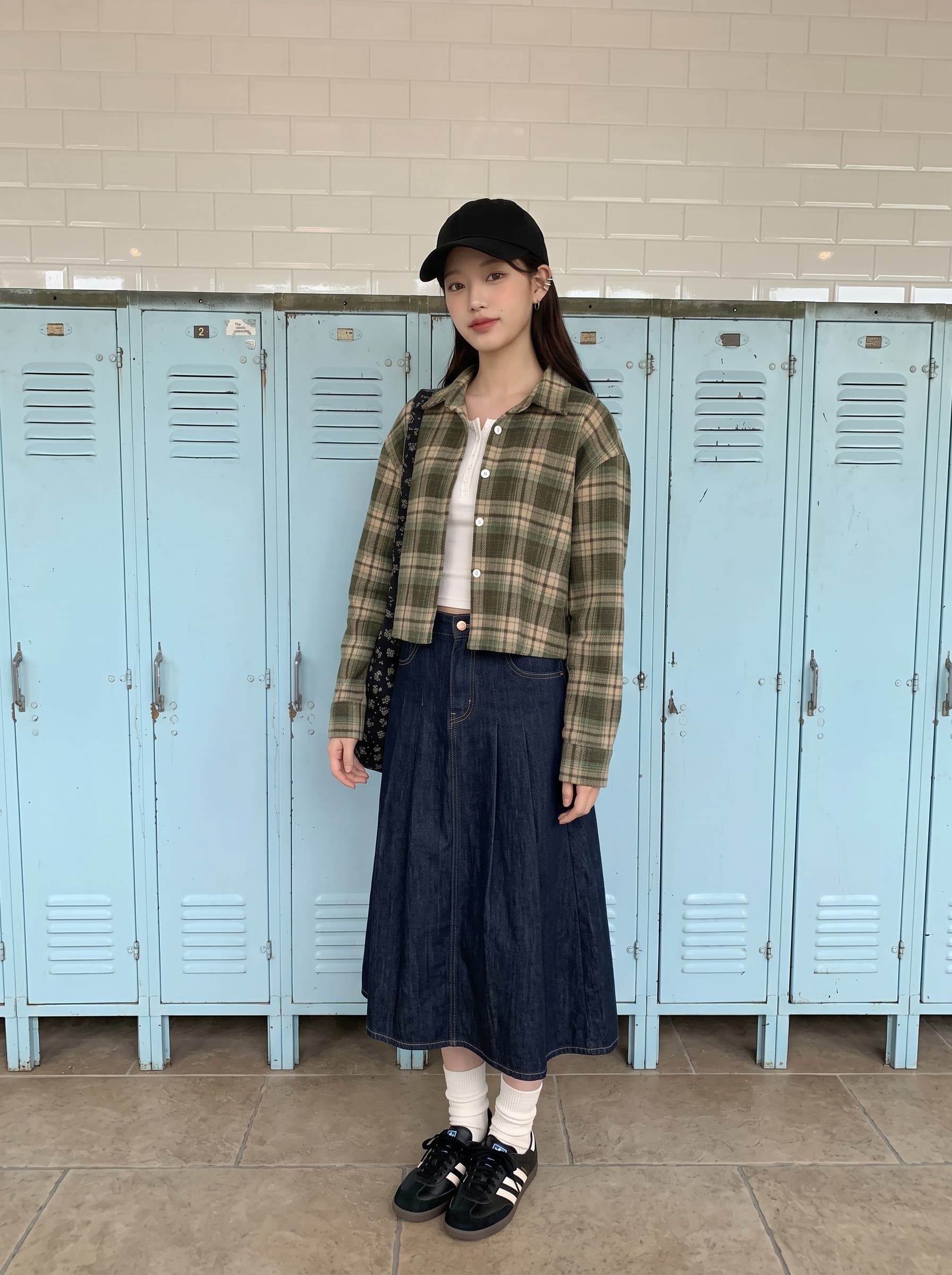 그리드 니켈 셔츠 여자 작은 키 긴팔 여성 가을 새로운 한국 스타일 루즈핏 레트로 캐주얼 쇼트 스타일 셔츠 재킷 상세 이미지 20