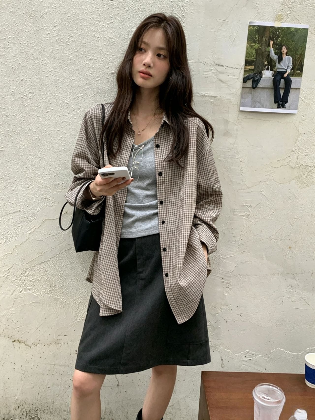 2026 가을 루즈핏 느슨함 센스 긴팔 여성 셔츠 조끼 맨위 투피스 세트 상세 이미지 11