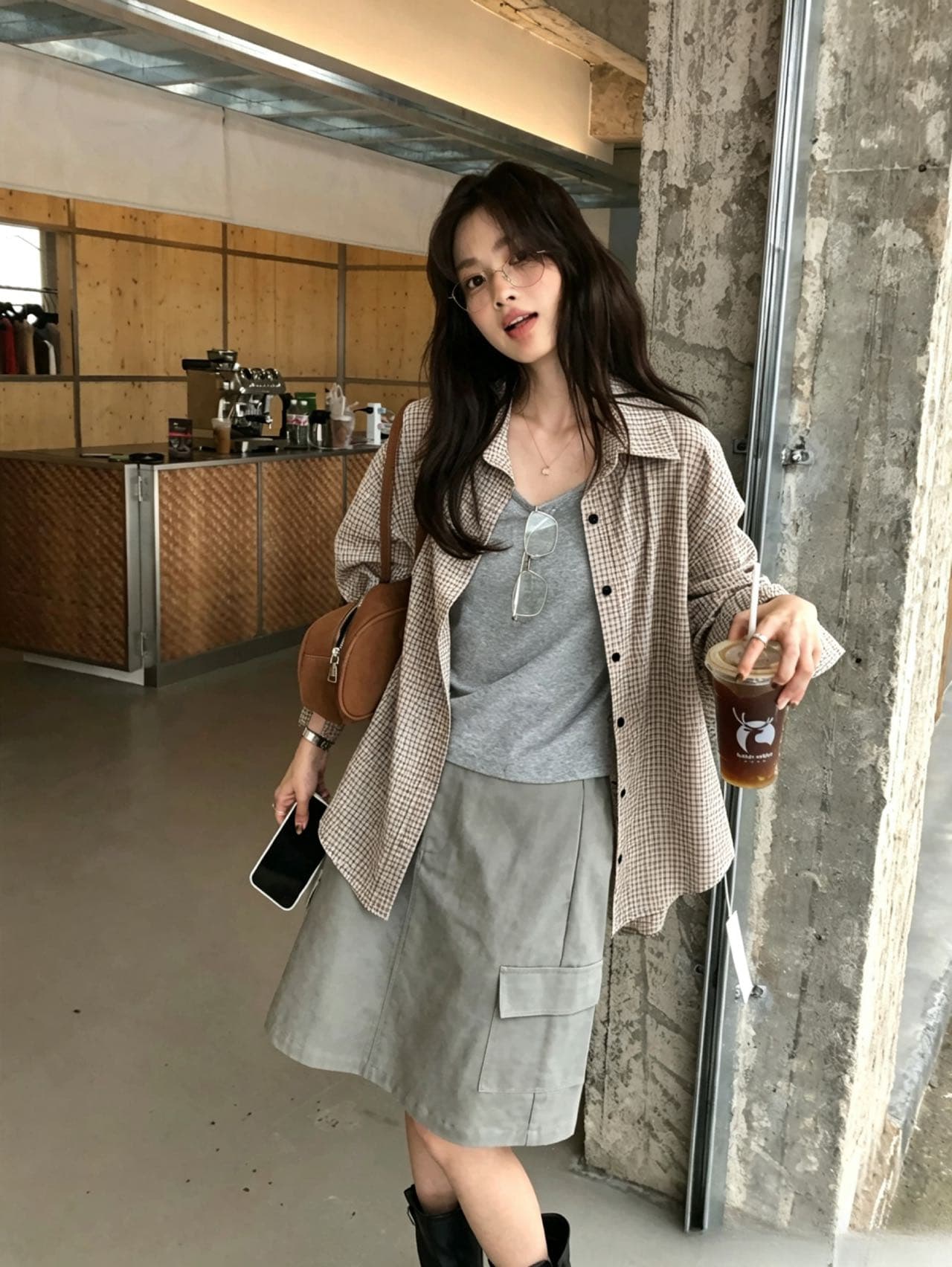 2026 가을 루즈핏 느슨함 센스 긴팔 여성 셔츠 조끼 맨위 투피스 세트 상세 이미지 13