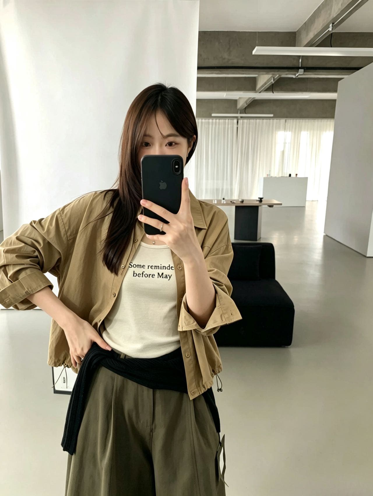 이른 가을 미니멀리즘 폴로 칼라 펌프 로프 디자인 센스 쇼트 스타일 셔츠 스택 착용 알파벳 프린트 조끼 세트 여성 이미지 2