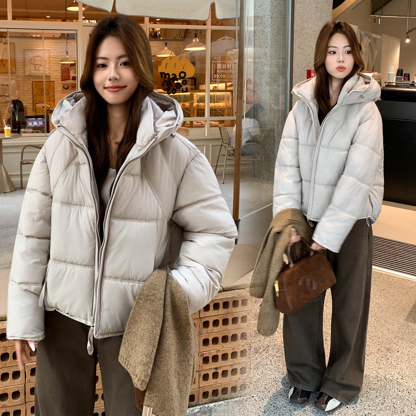 겨울 새로운 탈착식 큰 모피 칼라 아래 면화 의류 여성 짧은 한국 스타일 루즈핏 면 옷 고급 센스 착용 가져 가라. 재킷