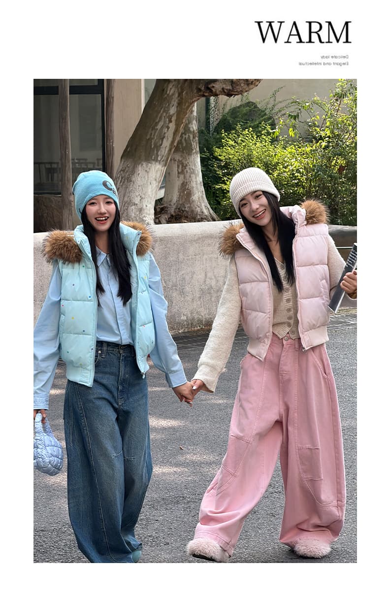 작은 대중 디자인 센스 쇼트 스타일 조끼 2026 봄 가을 새로운 핫픽스 패션 스탠드 칼라 베스트 다용도 작은 키 외출용 상세 이미지 14