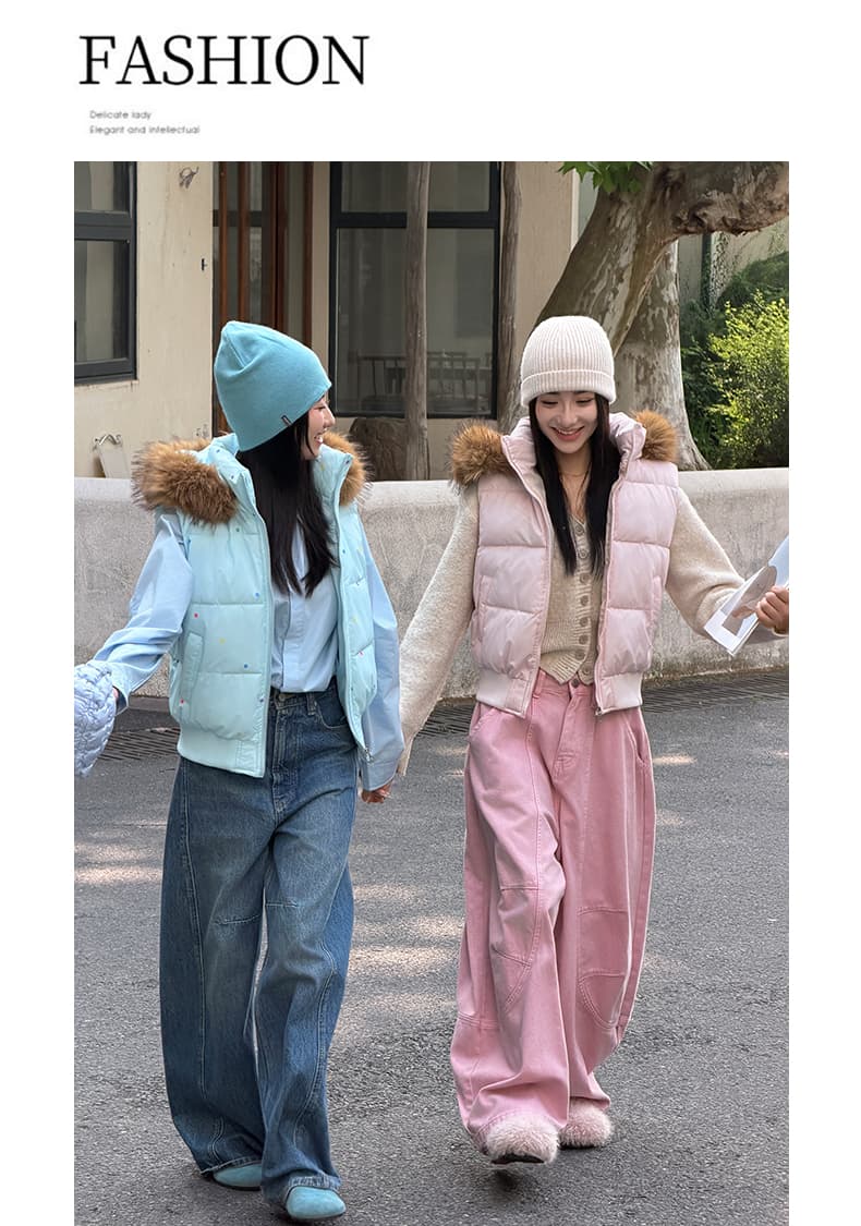 작은 대중 디자인 센스 쇼트 스타일 조끼 2026 봄 가을 새로운 핫픽스 패션 스탠드 칼라 베스트 다용도 작은 키 외출용 상세 이미지 19