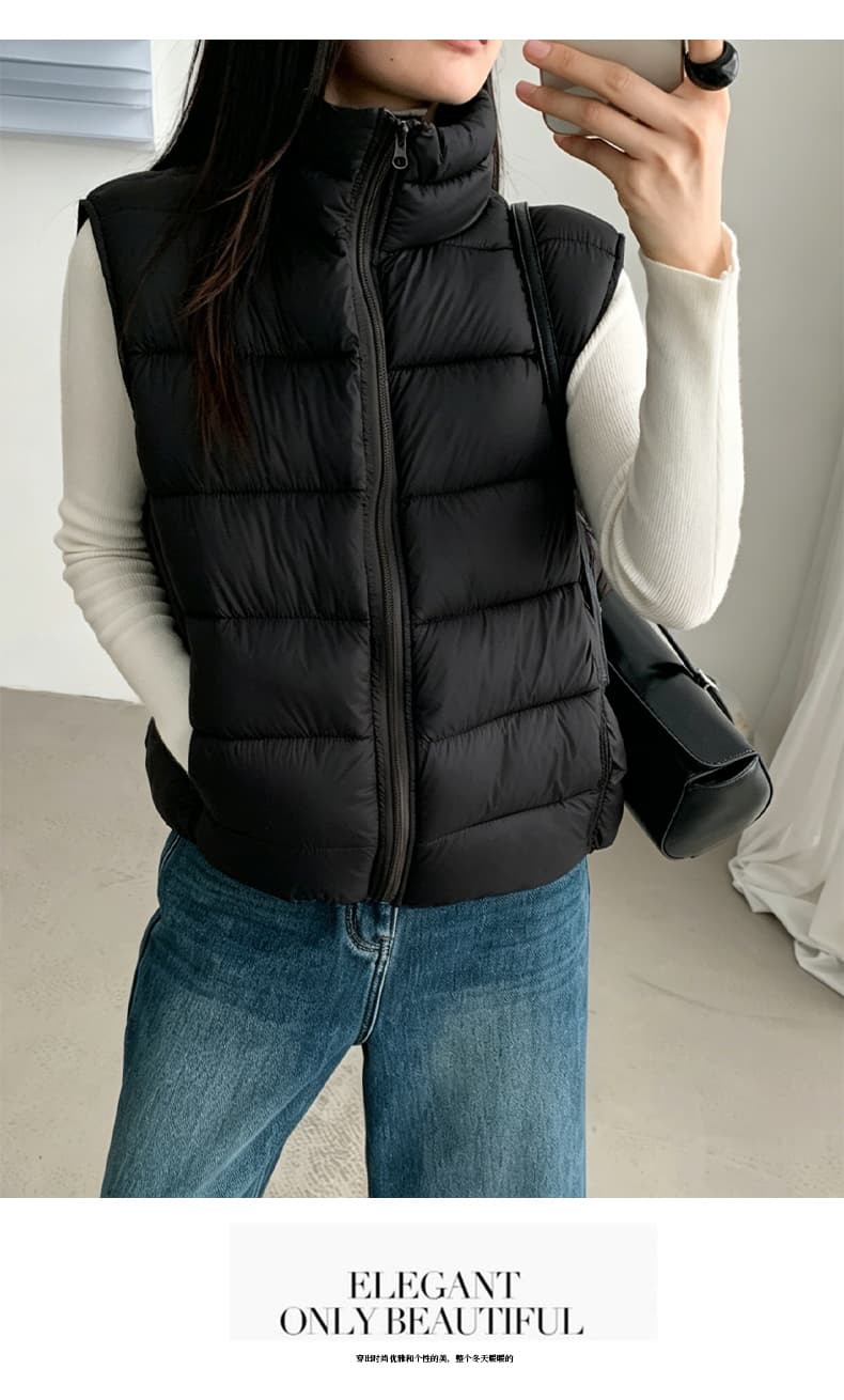 공정한 섬 양면 착용 양털 조끼 여자 외출용 겨울 두꺼운 보온 조끼 플리스 스탠드 칼라 면 의류 재킷 상세 이미지 16