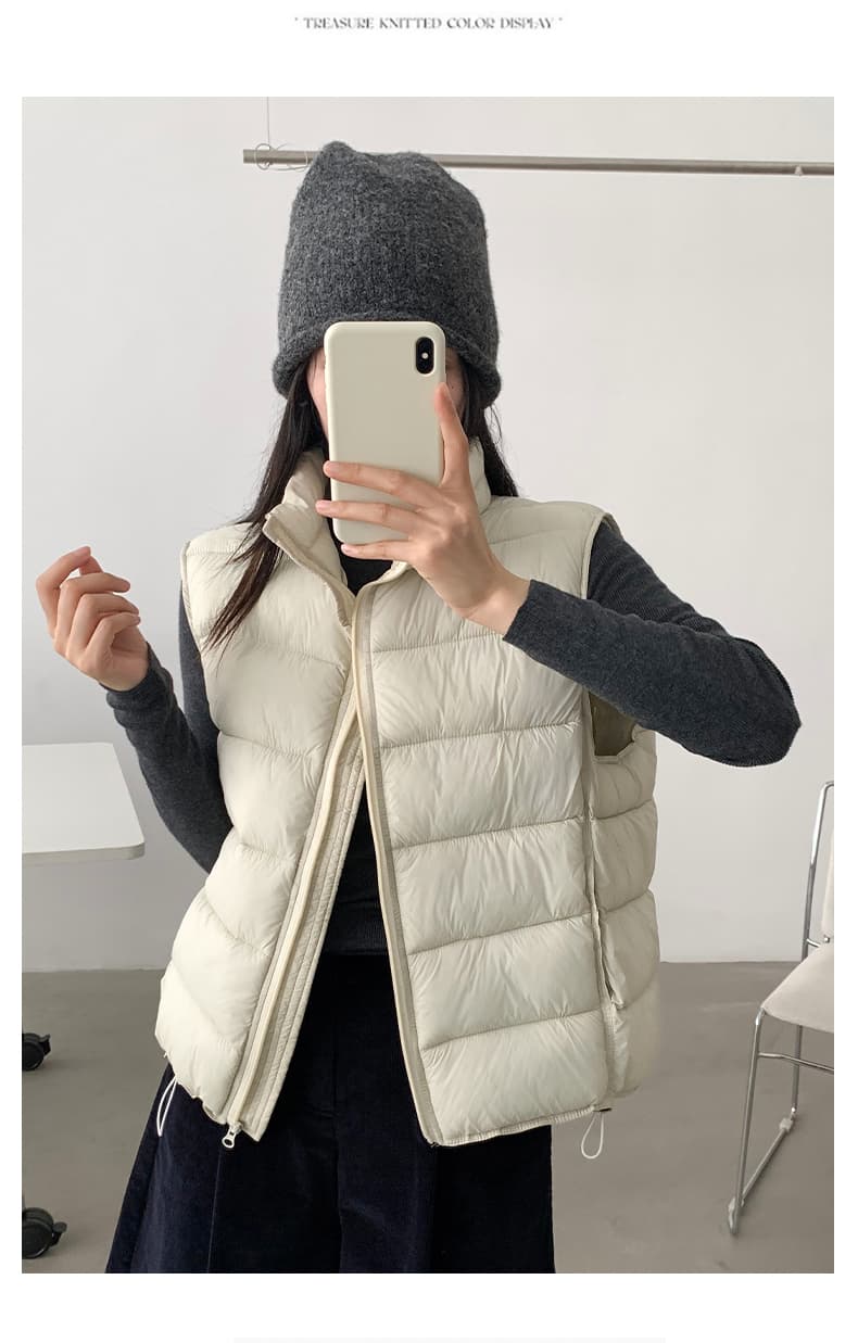 공정한 섬 양면 착용 양털 조끼 여자 외출용 겨울 두꺼운 보온 조끼 플리스 스탠드 칼라 면 의류 재킷 상세 이미지 34