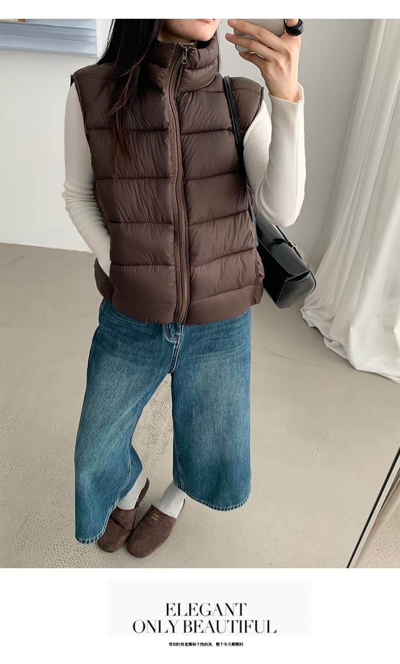 공정한 섬 양면 착용 양털 조끼 여자 외출용 겨울 두꺼운 보온 조끼 플리스 스탠드 칼라 면 의류 재킷 상세 이미지 43