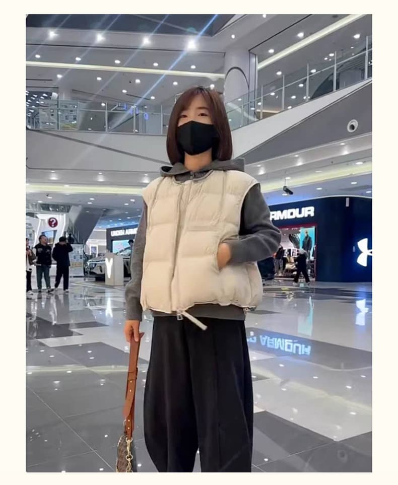 실사 빅 사이즈 지방 mm 패션 외국 가스 면 의류 베스트 조끼 2026 가을 겨울 루즈핏 어깨 면 옷 여성 코트 상세 이미지 13