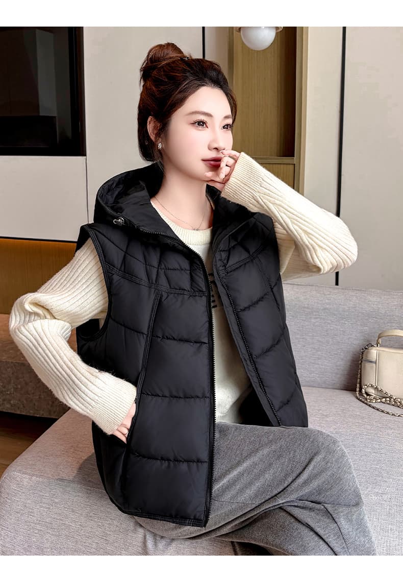 실사 빅 사이즈 지방 mm 패션 외국 가스 면 의류 베스트 조끼 2026 가을 겨울 루즈핏 어깨 면 옷 여성 코트 상세 이미지 19