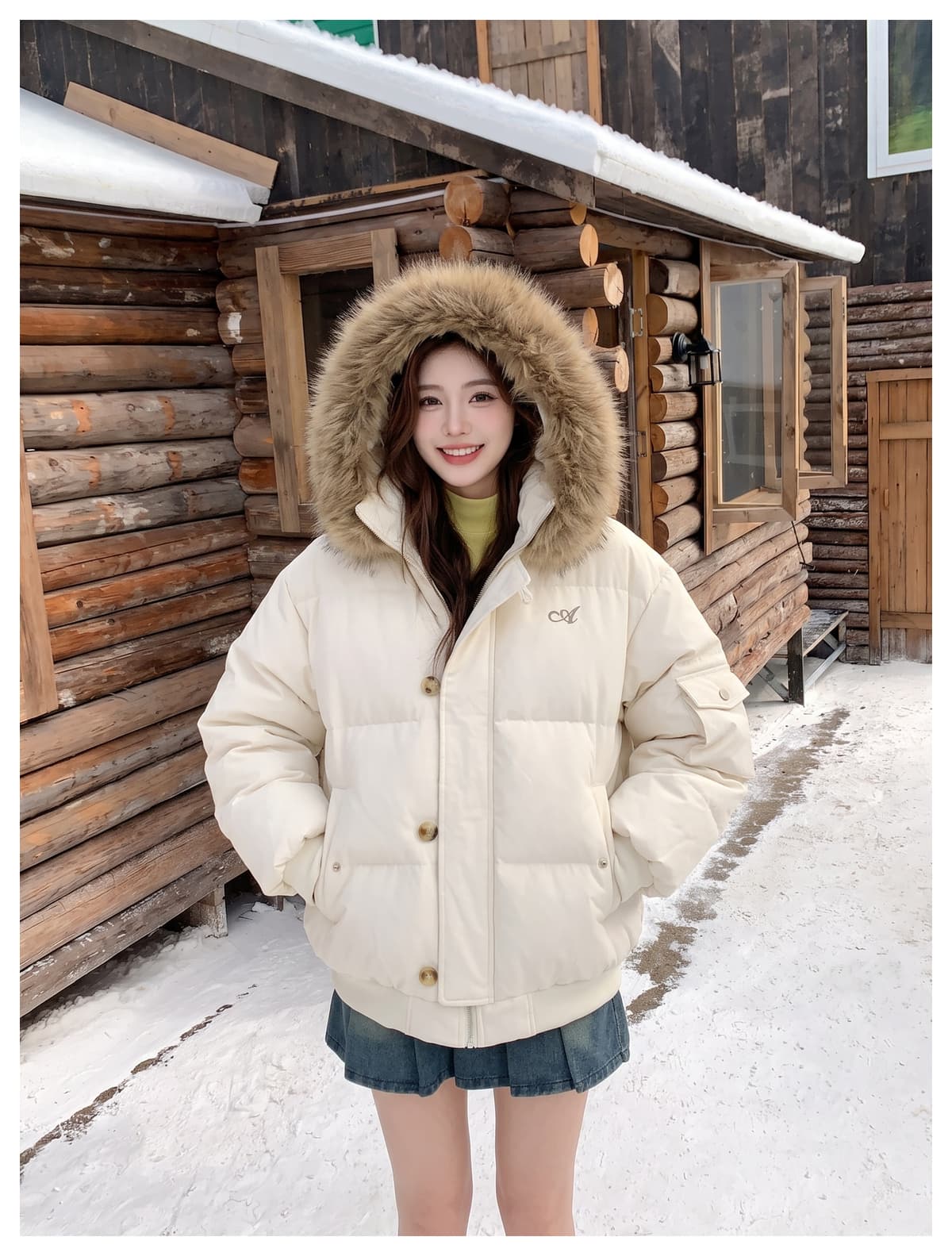 실사 빅 사이즈 여성 의류 면 의류 통통한 여동생 겨울 새로운 한국 스타일 루즈핏 두꺼운 패딩 재킷 작은 키 면 옷 상세 이미지 8
