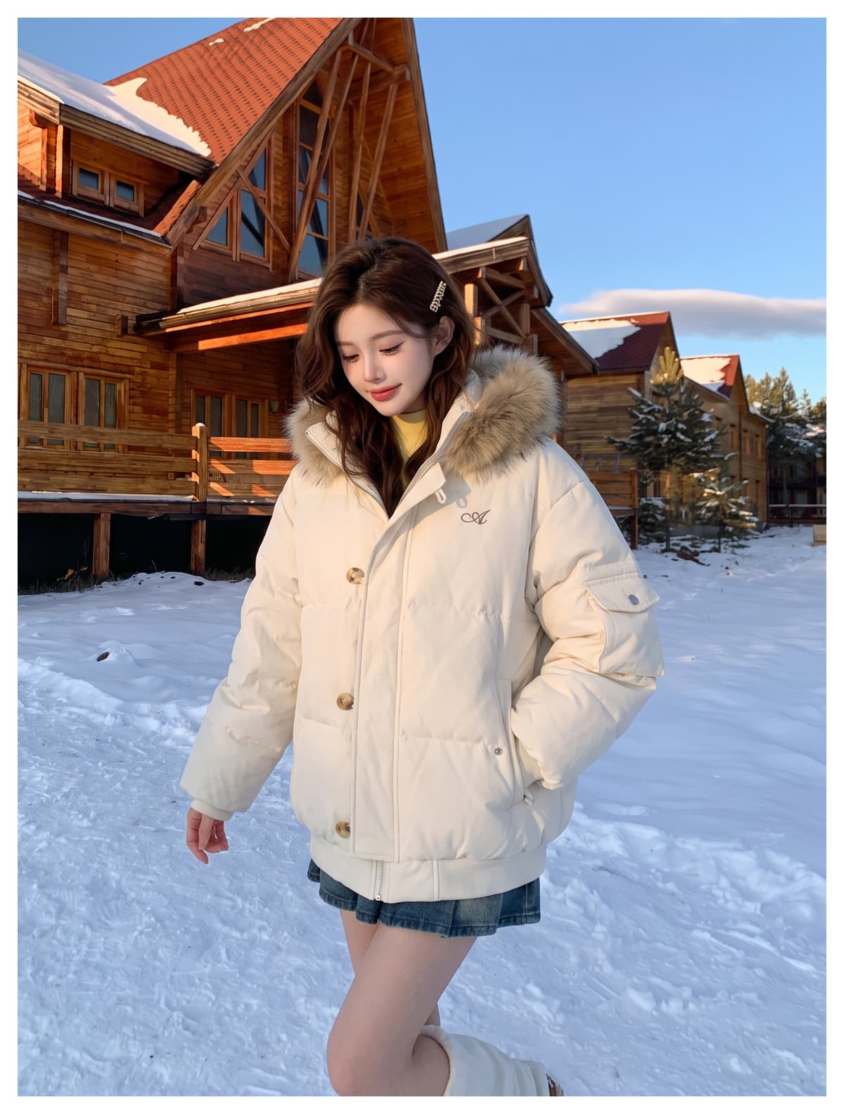 실사 빅 사이즈 여성 의류 면 의류 통통한 여동생 겨울 새로운 한국 스타일 루즈핏 두꺼운 패딩 재킷 작은 키 면 옷 상세 이미지 11